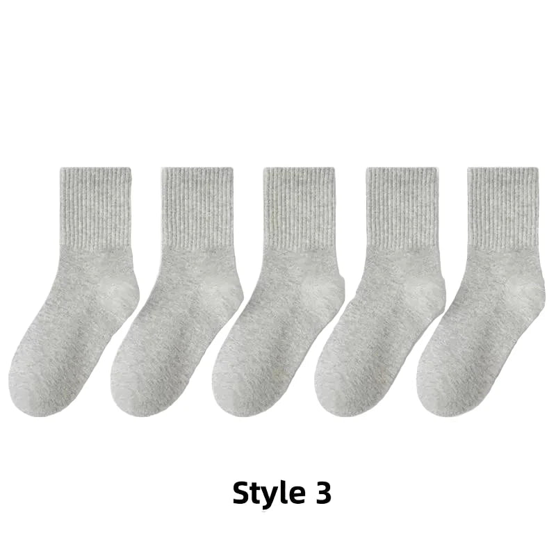 Cotton Sport Socks – 5 Pairs (Ages 3–13) (5 colours available)