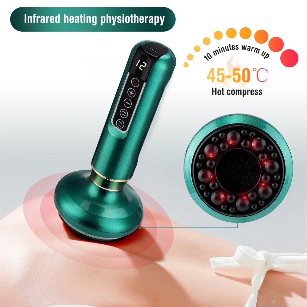 Smart Heated Cupping Massager – Rechargeable Gua Sha & Suction Therapy Device