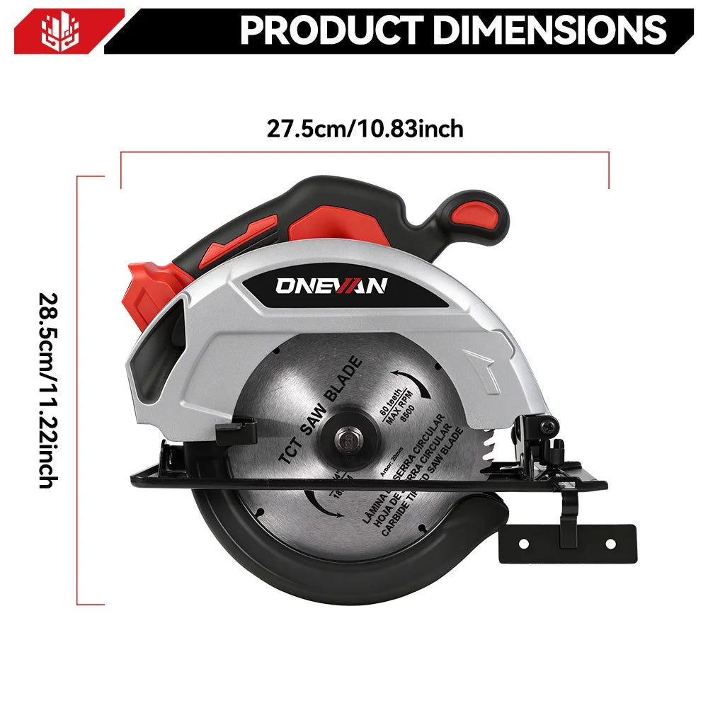 4000W Cordless Circular Saw – 7 Inch Brushless Power Tool