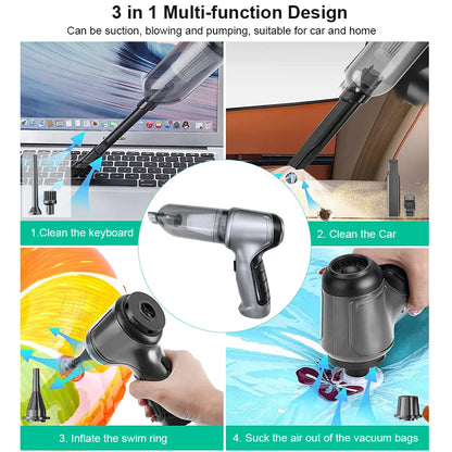 Portable Handheld Car Vacuum – Wireless High Suction Cleaner