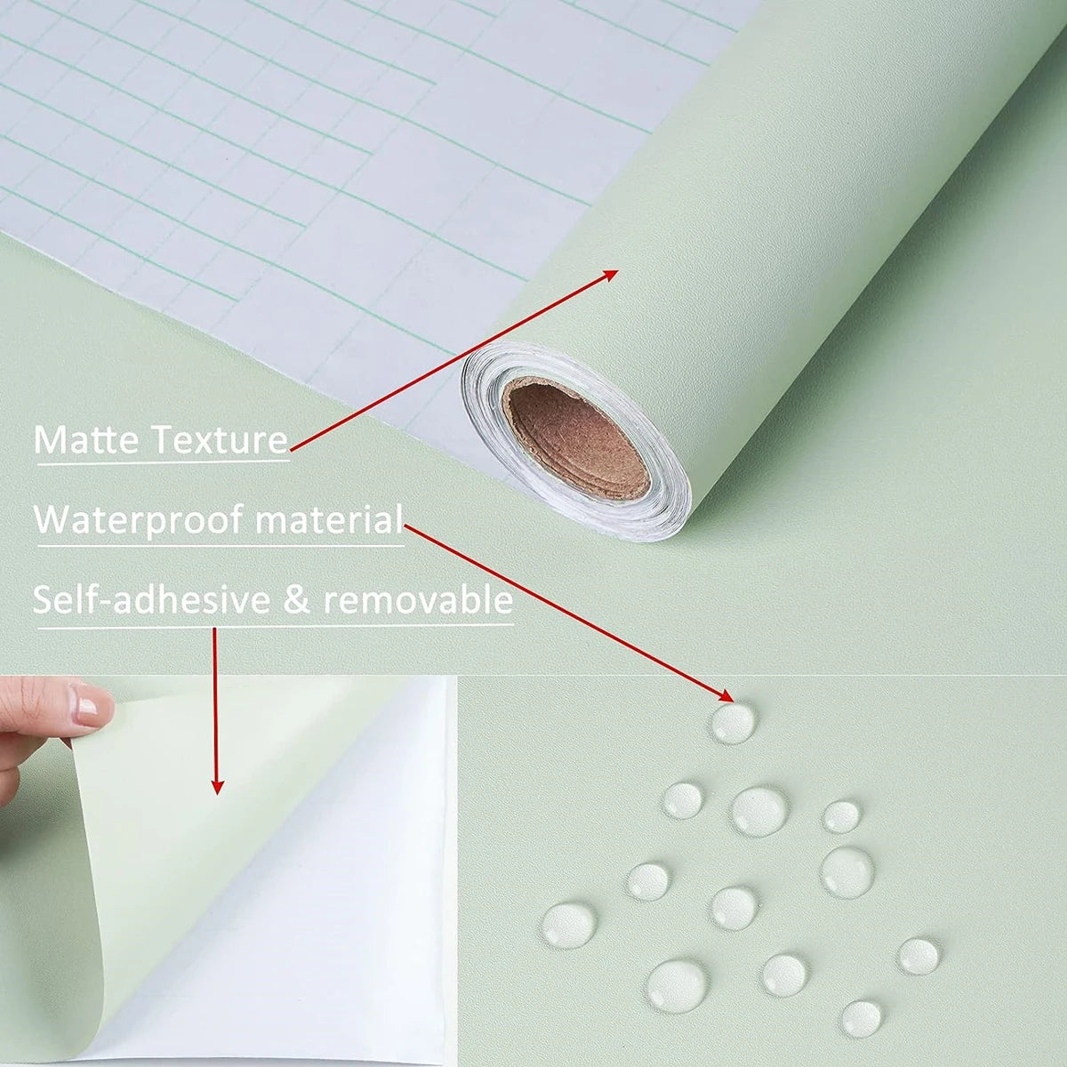 Self-Adhesive Matte Renovation Film – Waterproof Furniture & Wall Covering