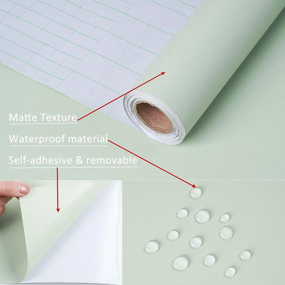 Self-Adhesive Matte Renovation Film – Waterproof Furniture & Wall Covering