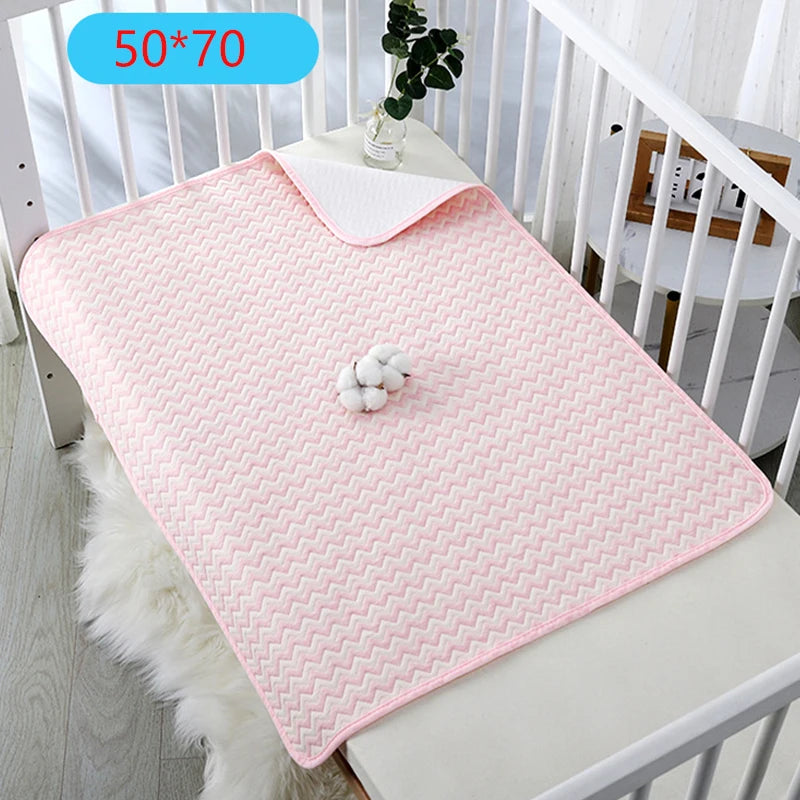 Reusable Waterproof Baby Changing Mat – 50 × 70cm Cotton Nappy Change Pad