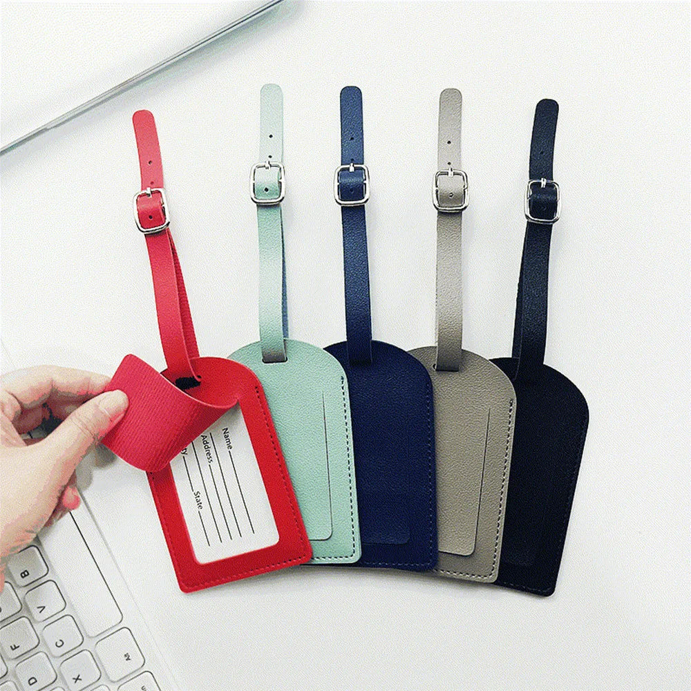 PU Leather Luggage Tag – Travel Suitcase ID Label