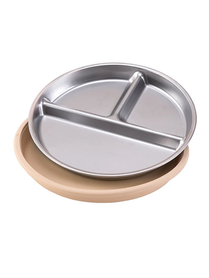 Stainless Steel Baby Suction Plate – Detachable Silicone Non-Slip Feeding Dish