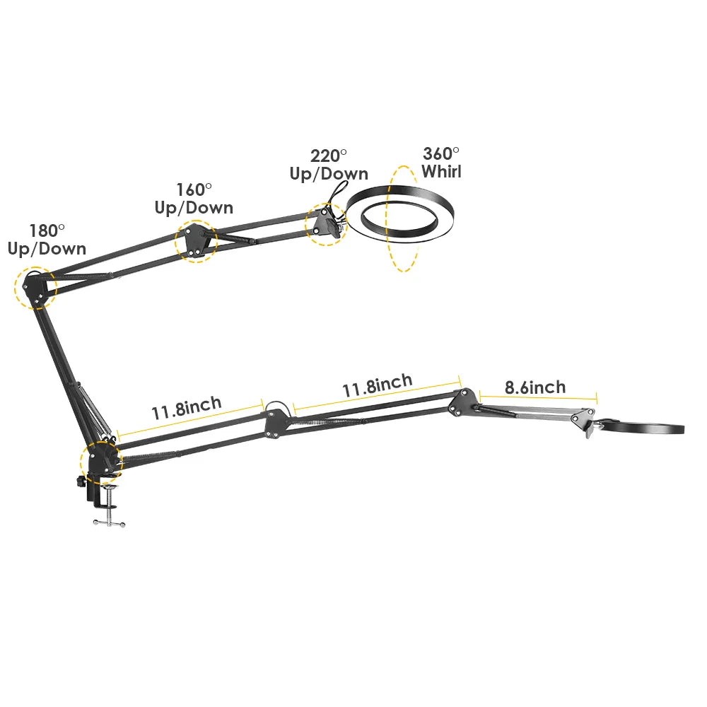 72LED 8X/10X USB Magnifying Glass with 3 Colours Light (10 different variants available)