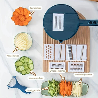 9-in-1 Multi-Function Vegetable Cutter – Mandoline Slicer, Grater & Food Chopper Set