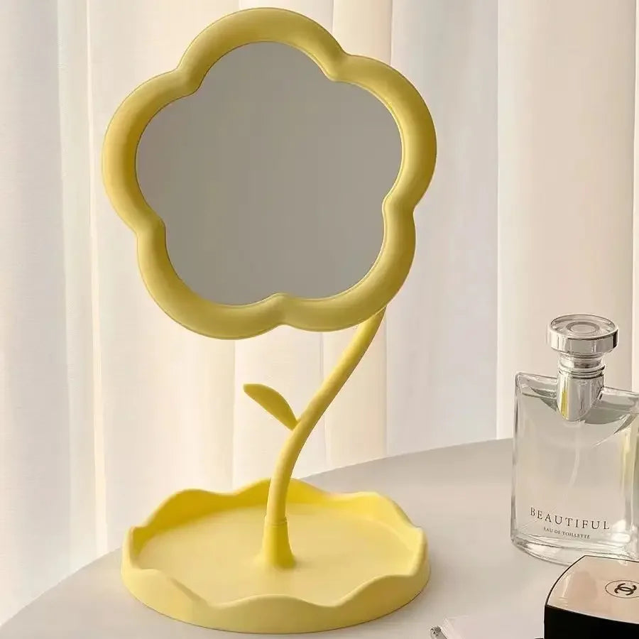 Flower Vanity Mirror – Decorative Desktop Makeup Mirror for Bedroom & Dressing Table