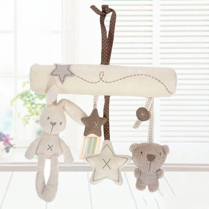 Plush Bunny Baby Stroller Rattle Toy – Hanging Pram, Car Seat & Cot Activity Toy