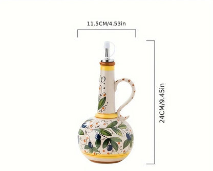 Embossed Ceramic Olive Oil & Vinegar Dispenser 750ml