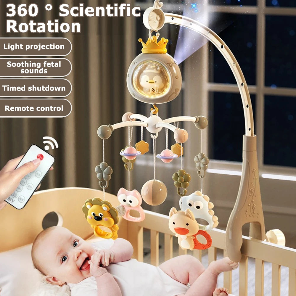 Musical Rotating Cot Mobile with Remote Control