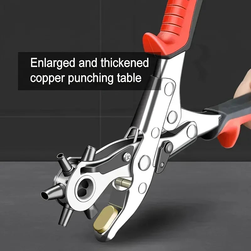 Multifunctional Leather Hole Punch – Carbon Steel Belt & Craft Punching Tool