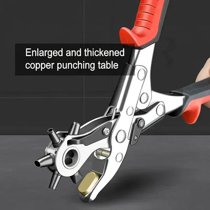 Multifunctional Leather Hole Punch – Carbon Steel Belt & Craft Punching Tool