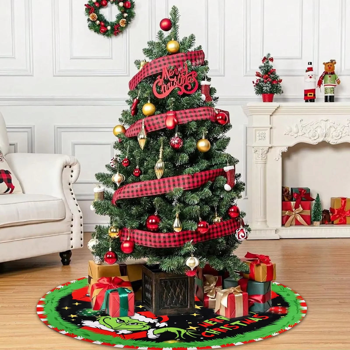 Welcome to Whoville Christmas Tree Skirt – Round Festive Tree Mat, 60–145cm