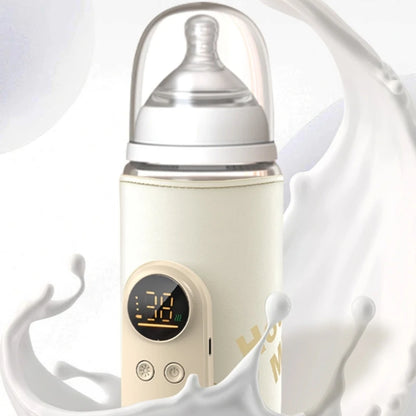 Portable Baby Bottle Warmer – USB Rechargeable with Digital Temperature Control