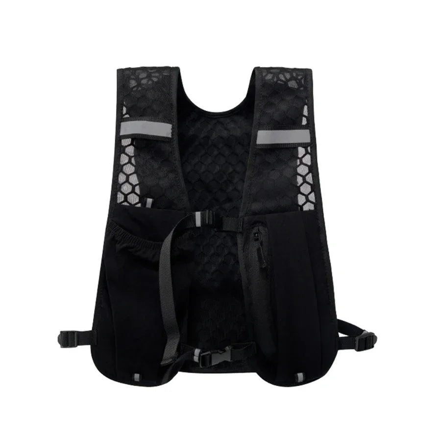 Lightweight Running Vest Backpack – Reflective Sports Chest Pack with Phone & Bottle Storage