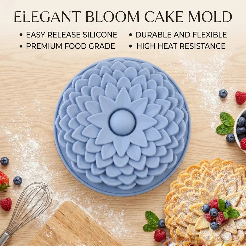 Silicone Sunflower Cake Mould – Round Fluted Baking Pan
