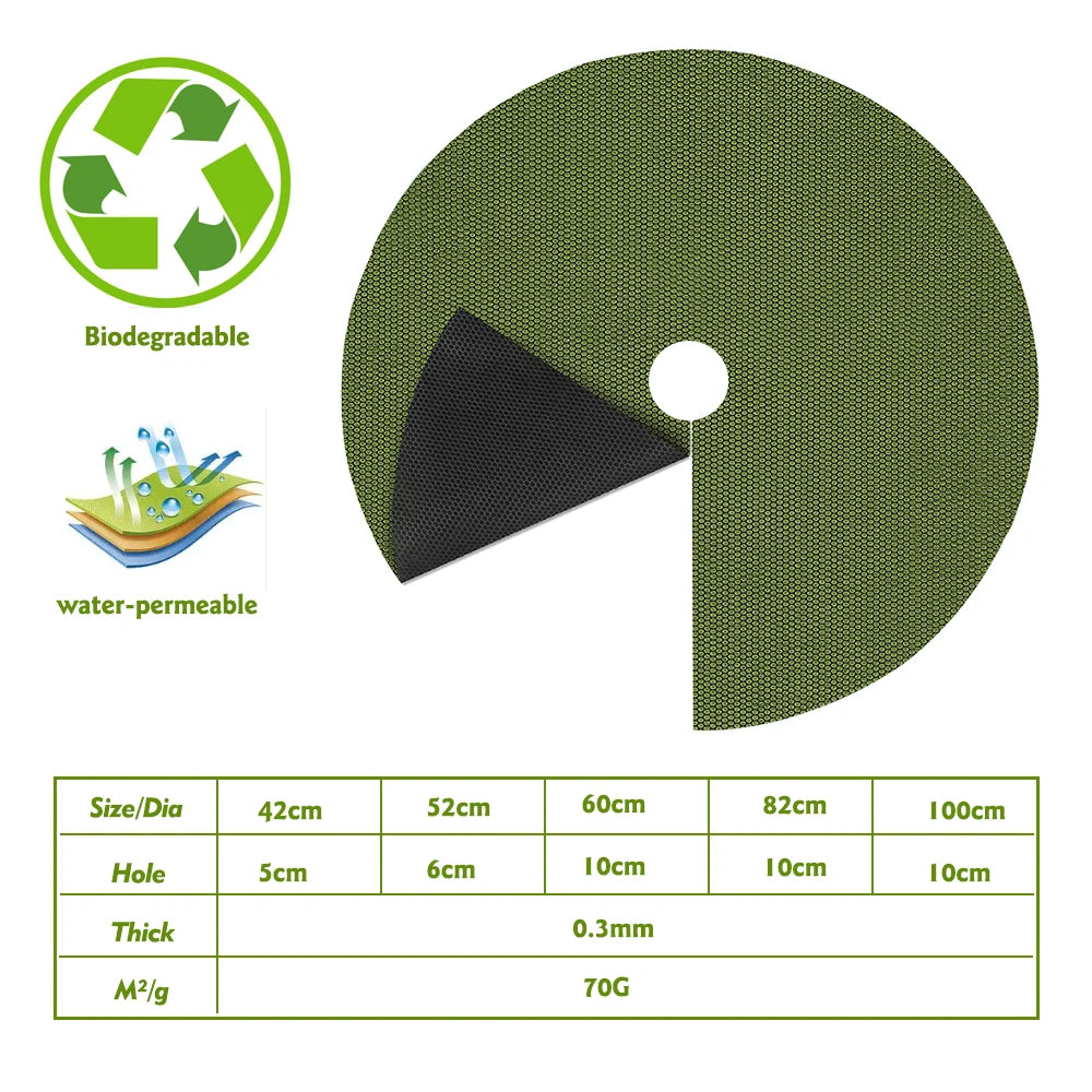 Round Weed Barrier Mats – Breathable Tree & Plant Mulch Rings