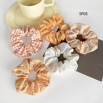 5-Piece Polka Dot Scrunchie Set – Elegant Hair Ties for Everyday Styling