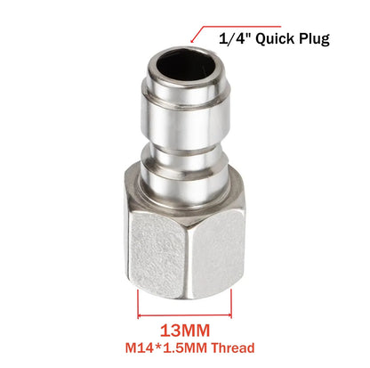 High Pressure Washer Quick Connect Plug & Coupler – Stainless Steel M14, M22 &amp; G1/4 Adapters