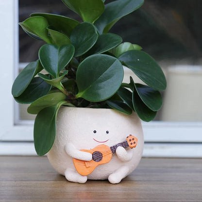 Smiley Face Guitar Planter