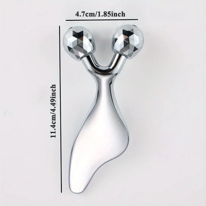 2-in-1 Facial Massager & Gua Sha Tool – Cooling Face Roller for Face, Neck & Body
