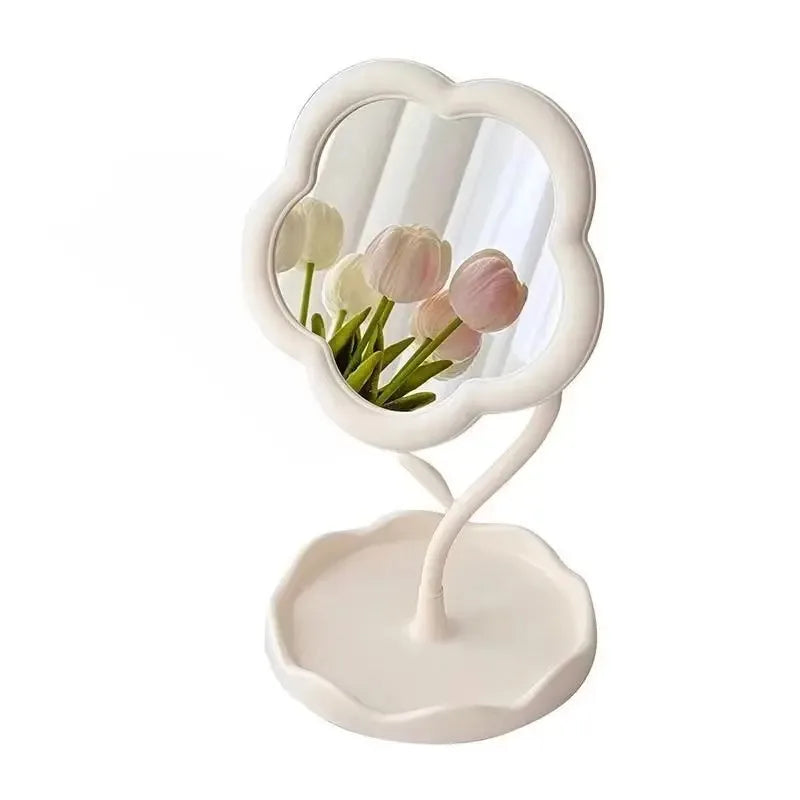 Flower Vanity Mirror – Decorative Desktop Makeup Mirror for Bedroom & Dressing Table