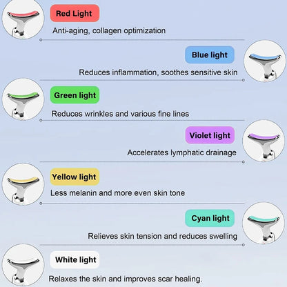 7-Colour LED Neck & Face Lifting Device – EMS Skin Tightening & Anti-Aging Massager