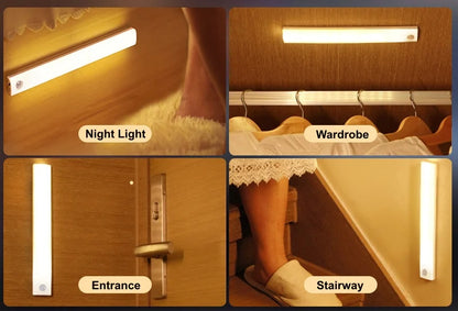 USB Rechargeable Motion Sensor LED Tube Light for Wardrobe & Bedroom