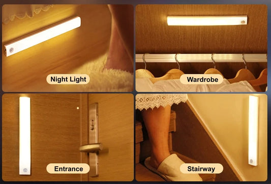 USB Rechargeable Motion Sensor LED Tube Light for Wardrobe & Bedroom