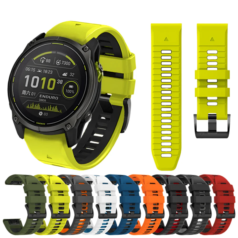 QuickFit Silicone Strap for the Garmin Flagship Models (2 sizes & 46 colours available)