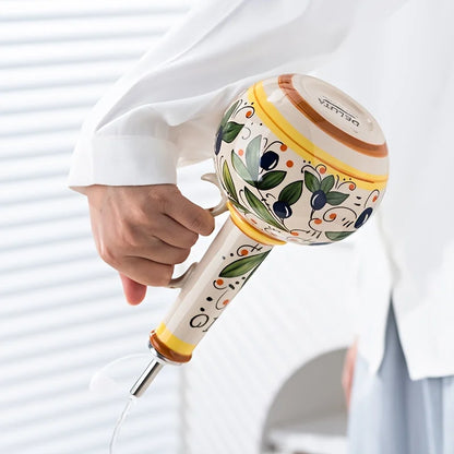 Embossed Ceramic Olive Oil & Vinegar Dispenser 750ml