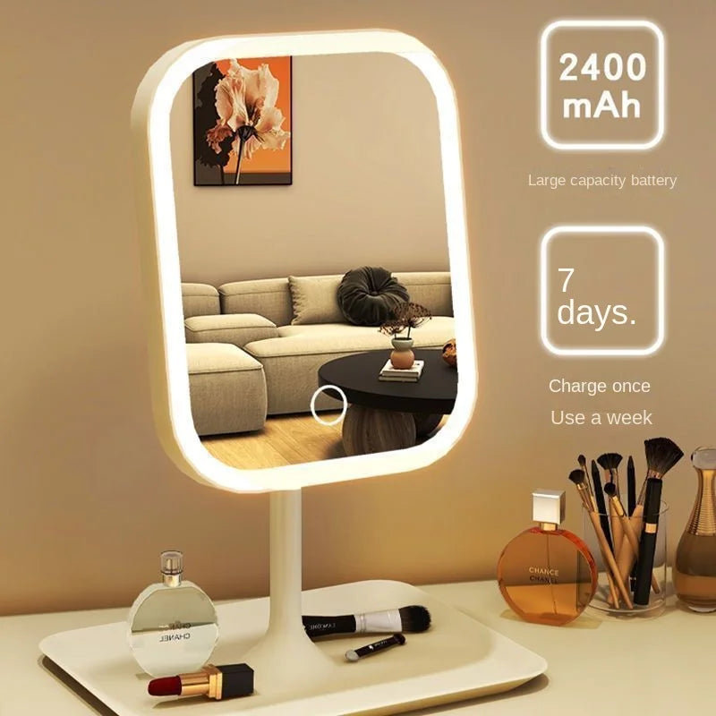 LED Makeup Vanity Mirror – 3 Colour Touch-Control Desktop Dressing Mirror