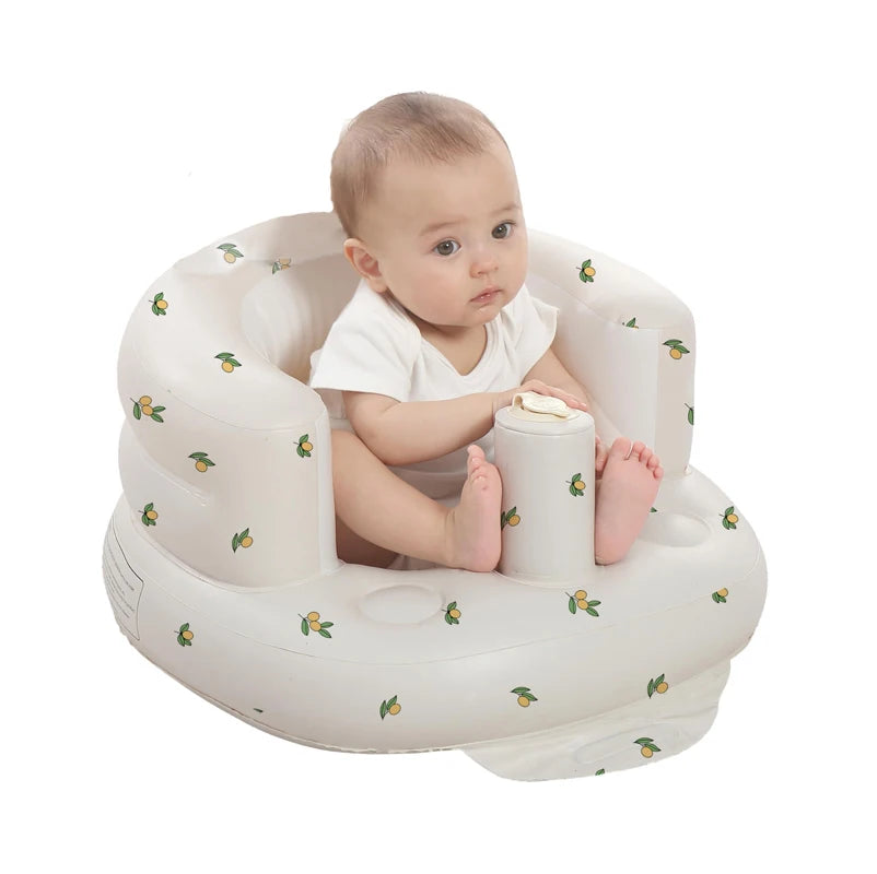 Inflatable Baby Support Seat – Portable Sit-Up Chair with Built-In Air Pump (3–36 Months)