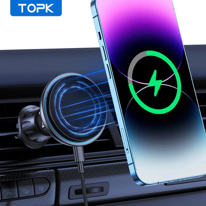 MagSafe Car Phone Holder Charger – 15W Wireless Air Vent Mount
