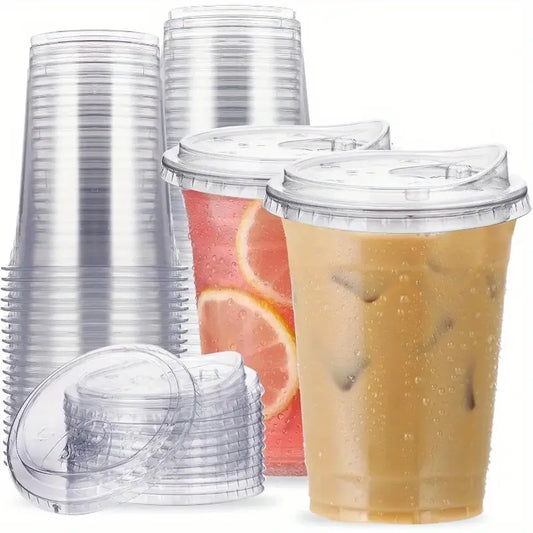 Transparent Plastic Coffee & Smoothie Cups (10PCS)
