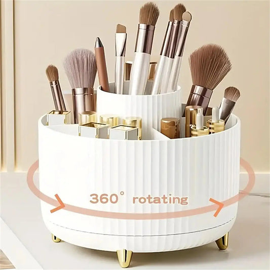 360° Rotating Makeup Organiser – Multi-Compartment Cosmetic Storage Holder