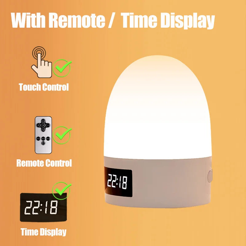 Rechargeable Touch Night Light – 3 Colour LED Bedside Lamp for Kids & Bedrooms