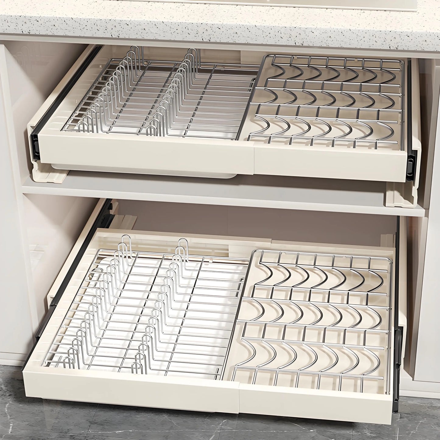 Pull-Out Cabinet Organiser – Under Sink & Kitchen Dish Storage Rack