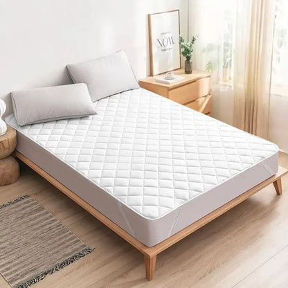 Quilted Mattress Protector – Washable Mattress Cover with Elastic Fit