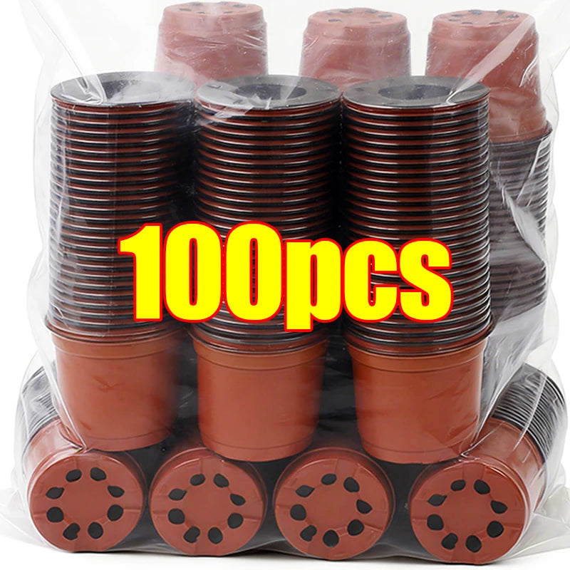 20–100 Pack Seedling Nursery Pots – Reusable 10cm Plant Growing Cups