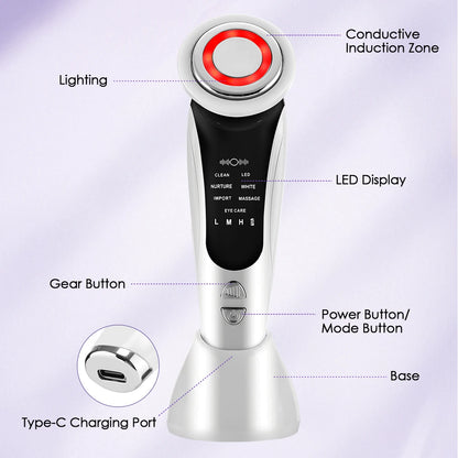 EMS Face Lifting Device – LED Therapy & Hot Compress Massager