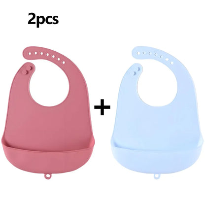Silicone Baby Bib – Waterproof Food Catching Feeding Bib