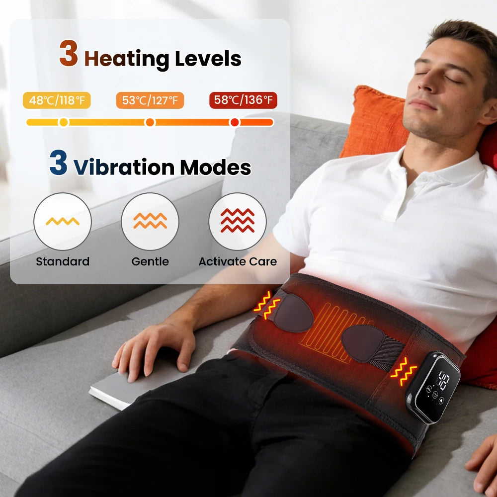 Electric Heating Waist Massager – Vibration Hot Compress Lumbar Support Belt
