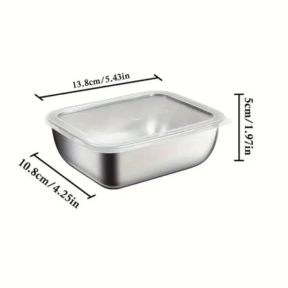 5-Piece Stainless Steel Food Storage Container Set – Stackable Meal Prep & Lunch Boxes