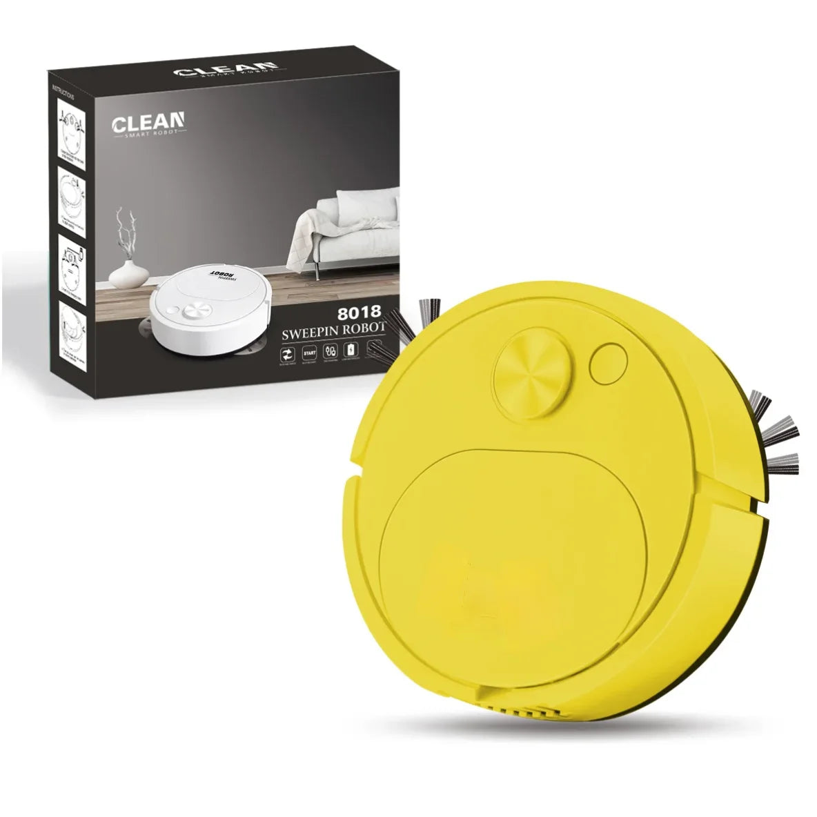 Mini Smart Robot Vacuum Cleaner – USB Rechargeable 3-in-1 Sweeper & Mop