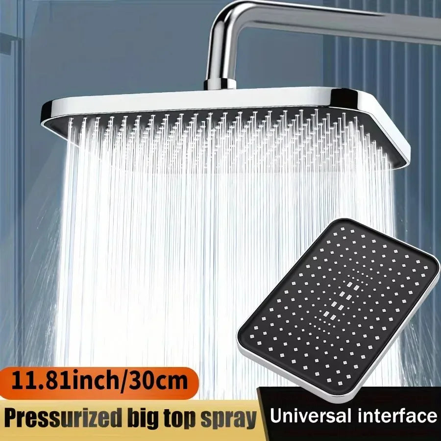 14" High Pressure Rain Shower Head – 360° Adjustable Water-Saving Design