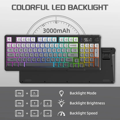 RGB Wireless Gaming Keyboard with Display & Multi-Device Connectivity