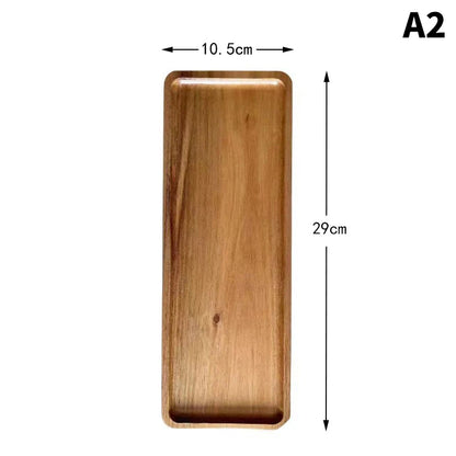 Japanese Style Wooden Serving Tray – Solid Wood Snack, Dessert & Tea Plate
