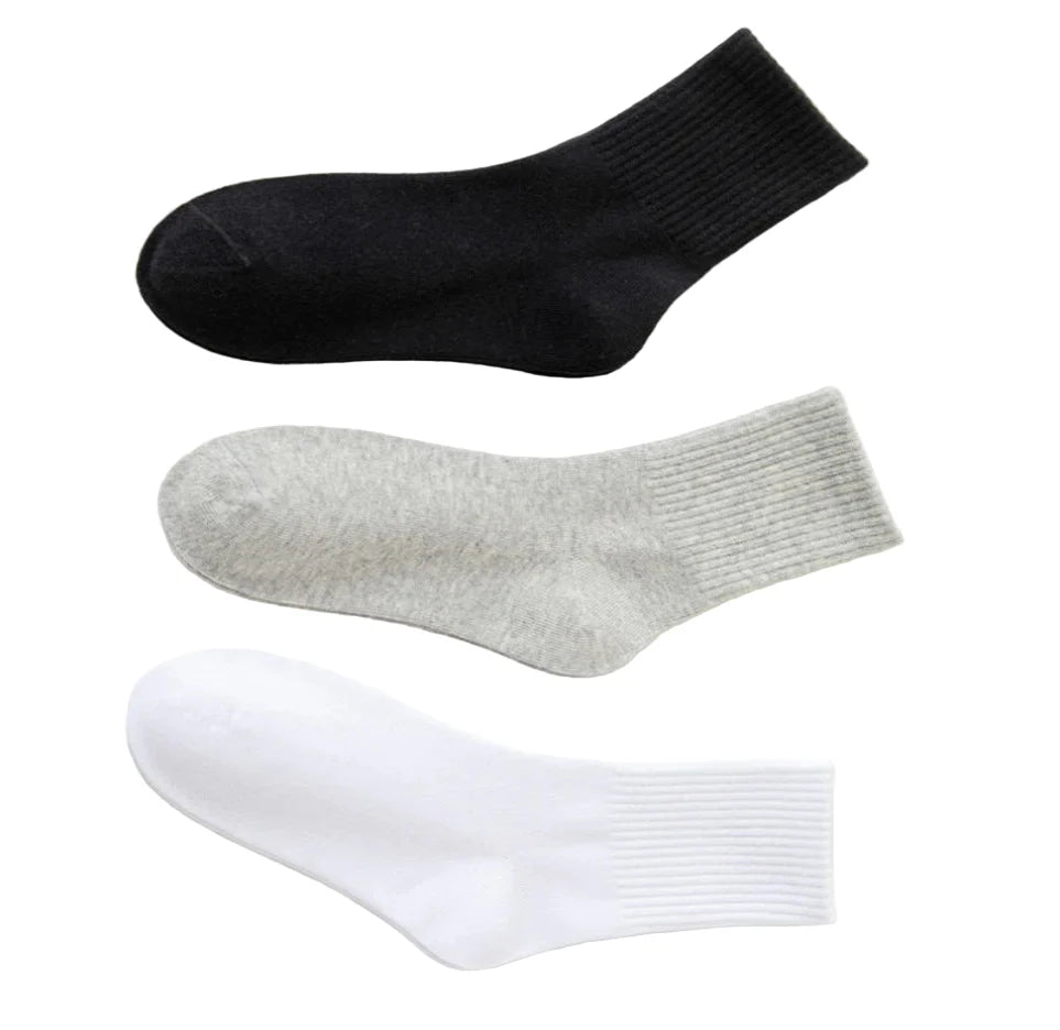 Cotton Sport Socks – 5 Pairs (Ages 3–13) (5 colours available)